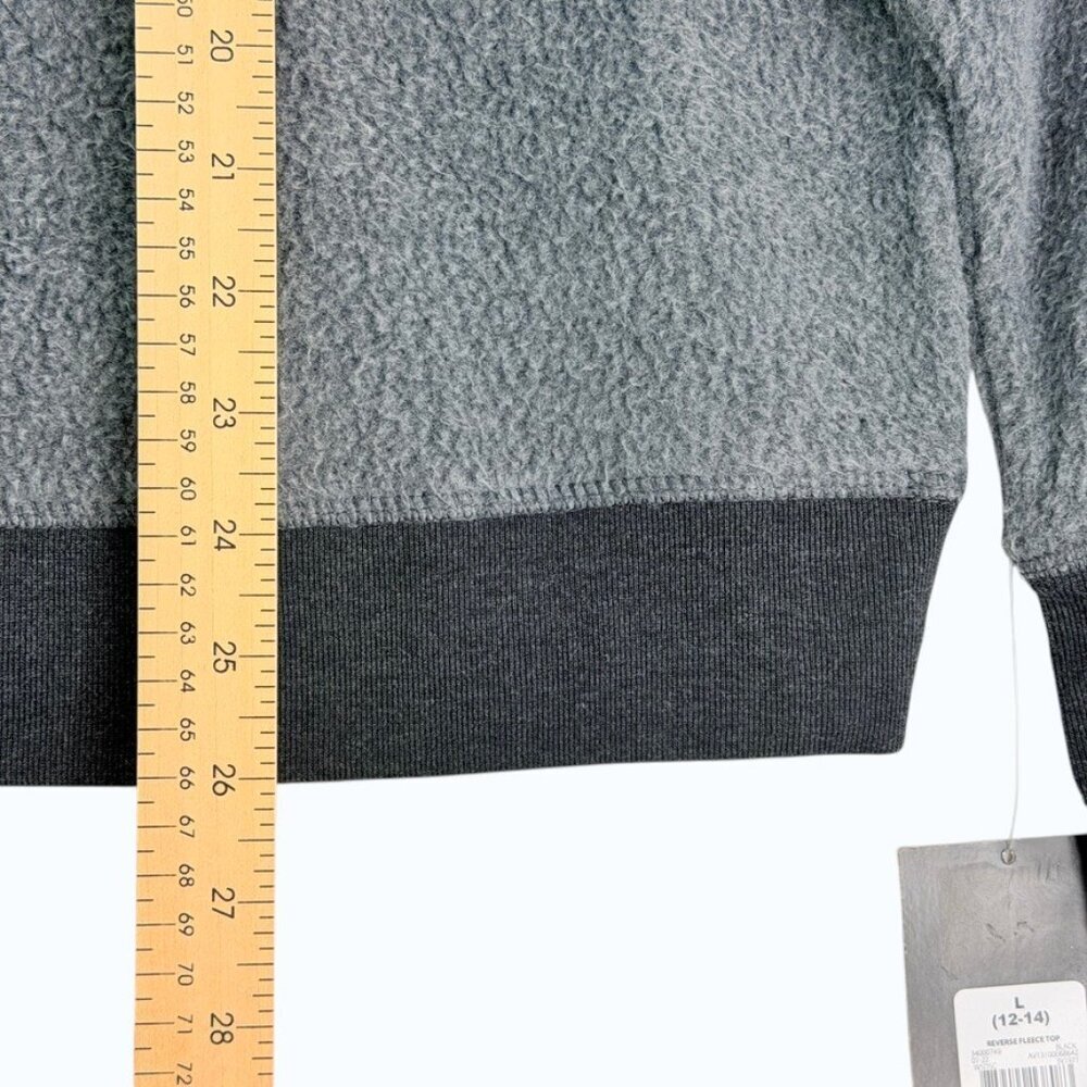 Gray Fleece Sweatshirt Women L Crewneck Cozy Soft Athleisure Pullover Casual - Picture 6 of 9